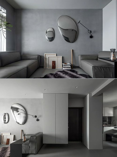 全灰色水泥風(fēng)的家,不同質(zhì)感,不同層次,高級(jí)